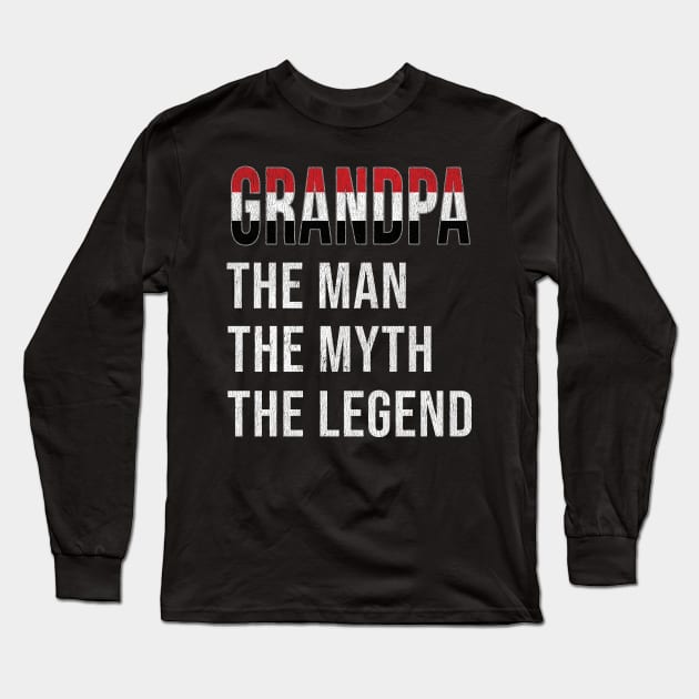 Grand Father Yemeni Grandpa The Man The Myth The Legend - Gift for Yemeni Dad With Roots From  Yemen Long Sleeve T-Shirt by Country Flags